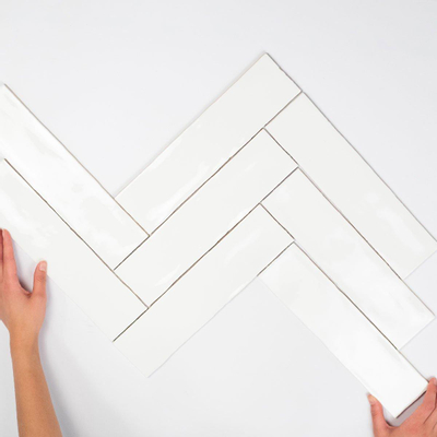 Terravito Pavero wandtegel - 7.5x30cm - Rechthoek - 8.6mm - White glans
