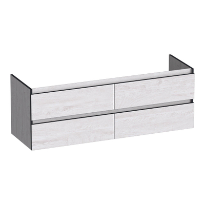 BRAUER Joy Edge meuble sous-lavabo 140 4 tiroirs à fermeture douce - sans poignée - 2 découpes pour siphon - Forest Seashell