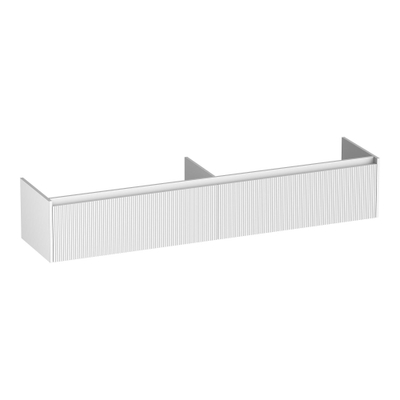 BRAUER Embrace Wavy meuble sous-lavabo 200 2 tiroirs à fermeture en douceur - sans poignée - 2 découpes pour siphon - blanc mat