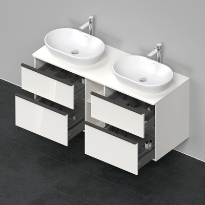 Duravit D-neo Meuble sous vasque 140x55x66.4cm 4 tiroirs Blanc haute brillance