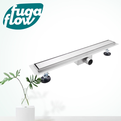 FugaFlow Eccelente Vetro Caniveau de douche 80cm avec grille fermée et bride de sol en acier inoxydable