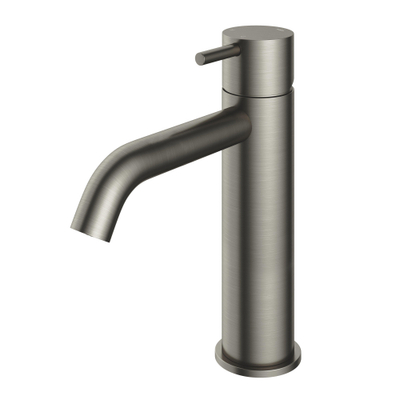 Hotbath Cobber robinet de lavabo hauteur moyenne avec bec courbé sans vidage nickel brossé