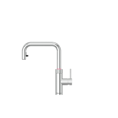 Quooker BE Flex Square Robinet d'eau bouillante - bec pivotant & extractible - Combi+ incl. réservoir Cube - Eau chaude / bouillante / pétillante / filtrée - chrome