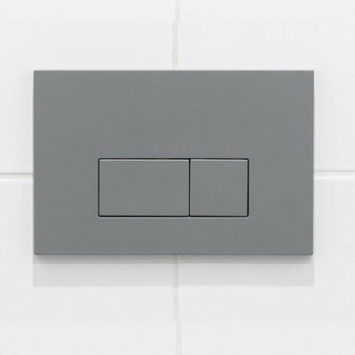 Adema Salina 2.0 Ensemble WC - 48.5x36x32cm - cuvette profonde - sans bride - réservoir encastré QeramiQ - softclose - déclipsable - abattant de WC - plaque de commande en plastique gris clair - touches rectangulaires - blanc