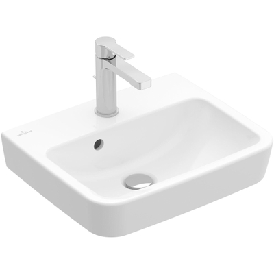 Villeroy & Boch O.novo Lave-main WC 45x16x13.5cm avec trop-plein 1 trou de robinet Blanc Alpin