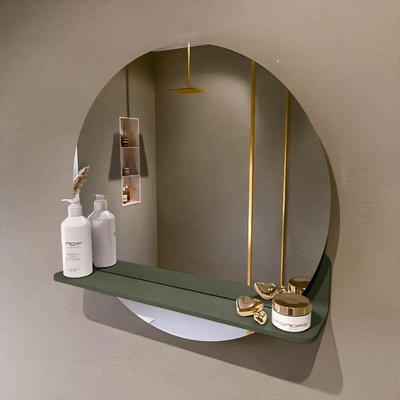 Mondiaz SPOT Badkamerspiegel - rond 60cm - spiegelplanchet - kleur Army