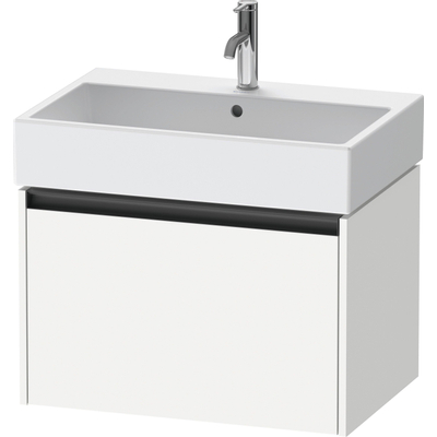 Duravit Ketho.2 Wastafelonderbouwkast - met 1 lade - 68.4x46x44cm - met greep antraciet - wit mat