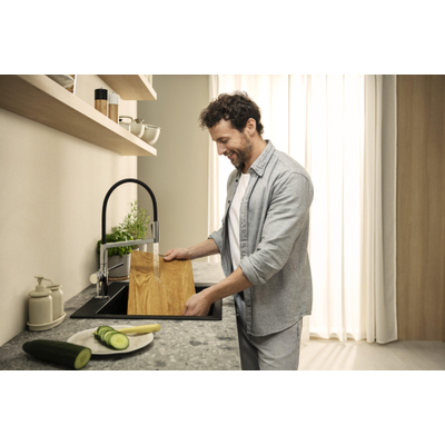 Hansgrohe Talis Select M54 PowderSpray eengreeps keukenkraan Semi-Pro 3jet mat zwart