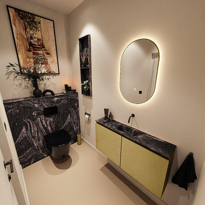 MONDIAZ TURE-DLUX 100cm toiletmeubel Oro. EDEN wastafel Lava positie midden. Zonder kraangat.