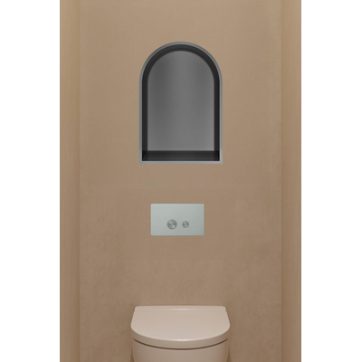 Hotbath &MORE Inbouwbox of inbouwnis Toogmodel - 30x45x10 - Geborsteld zwart PVD