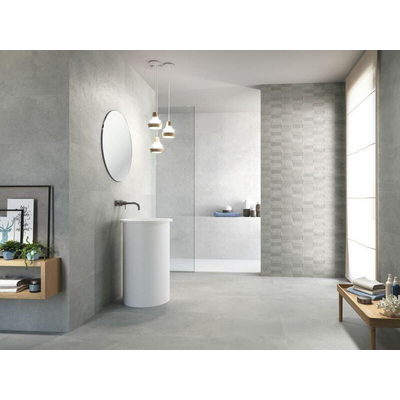 Baldocer Ceramica Arkety carrelage mural - 40x120cm - Rectangulaire - 11mm - rectifié - aspect béton - décor argent