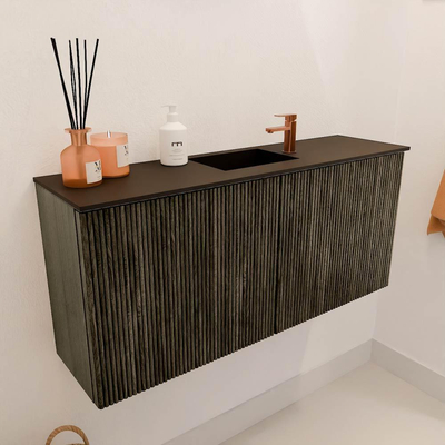 Mondiaz JOYA 90cm toiletmeubel - kleur Shadow - Wastafel FAYE positie Midden 1 kraangat kleur Urban.