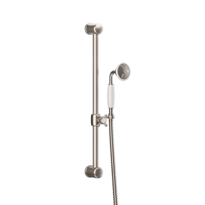Crosswater Belgravia Ensemble barre de douche - 60cm - douchette à main - flexible de douche - nickel brossé (inox)