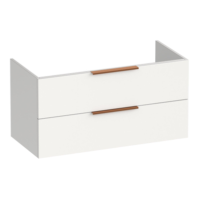 BRAUER Elevate wastafelonderkast 100 excl. opleggrepen 2 softclose lades en 1 sifon uitsparing - mat wit