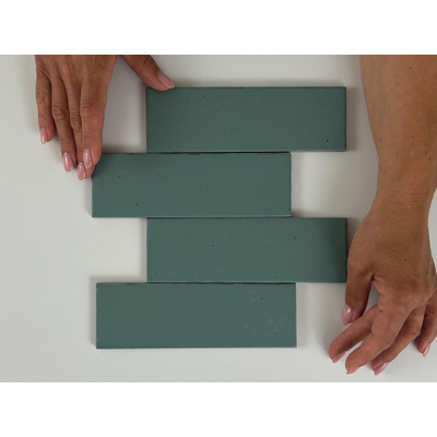 SAMPLE Terravito Nocino wandtegel - 6x18.6cm - Blue Lake mat (blauw)