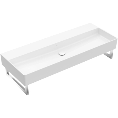 Villeroy & Boch memento 2.0 wastafel - voor handdoekhouders - 120x47cm - zonder overloop - zonder kraangat - White Alpine (glans wit)