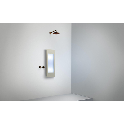 Sunshower Round Small Plus infrarouge et lumière UV en saillie incl. support mural 95x33x12cm Sand White