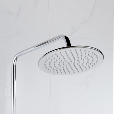 FugaFlow Eccelente Ensemble de douche de tête - thermostatique - douche de tête 30cm - flexible lisse - douchette à main sur barre - chrome
