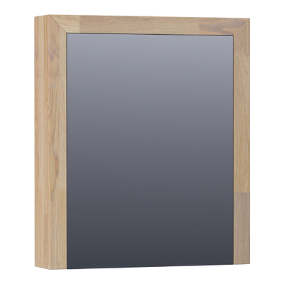 BRAUER natural wood Spiegelkast - 60x70x15cm - 1 rechtsdraaiende spiegeldeur - hout - grey oak