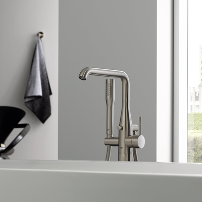 Grohe Essence New Afbouwdeel vrijstaande badkraan - omstel - draaibare uitloop 27.7cm - handdouche - doucheslang - Supersteel (RVS)