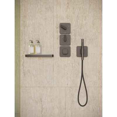 Hansgrohe Axor Citterio C afbouwdeel v. inbouw douchekraan thermostatisch v. 3 functies en cubic cutbrushed black chrome