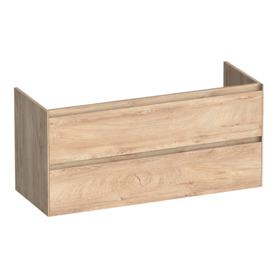 BRAUER Inspire wastafelonderkast 120 2 softclose lades - greeploos - 1 sifon uitsparing - Forest Wheat