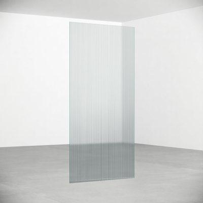 FugaFlow Eccelente Vetro Douche à l'italienne - verre cannelé - 160x200cm - 8mm - nano - profil encastré aveugle
