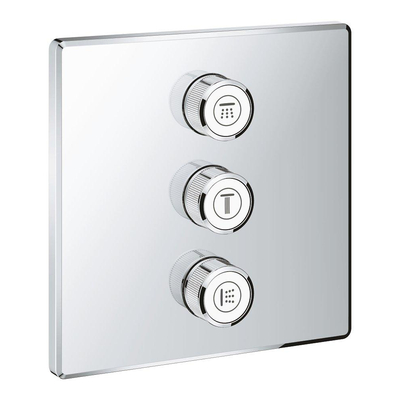 Grohe SmartControl Mitigeur thermostatique encastré - 3 boutons - adapté pour 3 fonctions - carré - chrome