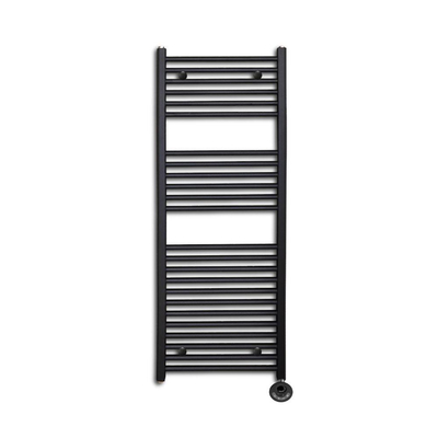 Sanicare Lumara Radiateur electrique - 120x50cm - 750W - thermostat noir - en bas à droite - aluminium - noir mat