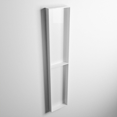 Mondiaz Easy nis 29.5x89.5x8cm voor Inbouw/opbouw 2 open vakken Solid surface Talc/Talc