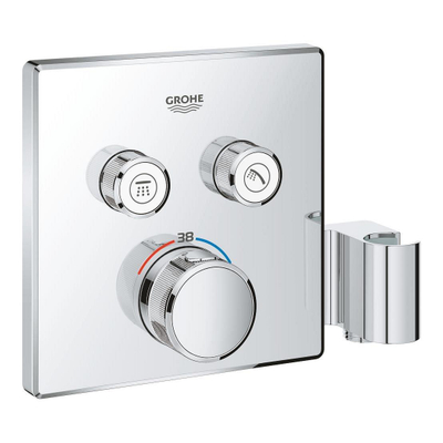 GROHE Smartcontrol Partie de finition pour robinet de douche encastrable thermostatique avec inverseur et support douchette carré 2 fonctions chrome