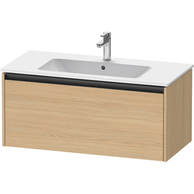 Duravit Ketho.2 Wastafelonderbouwkast - met 1 lade - 101x48x44cm - met greep antraciet - natuur eiken mat