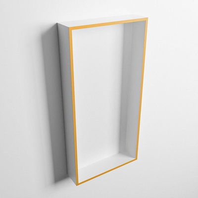 Mondiaz Easy nis 29.5x59.5x8cm voor Inbouw/opbouw 1 open vak Solid surface Talc/Ocher