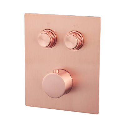Wiesbaden Caral Klik Pro Inbouw Thermostatisch Douche/Badkraan - 2 functies - inclusief inbouwdeel - geborsteld koper