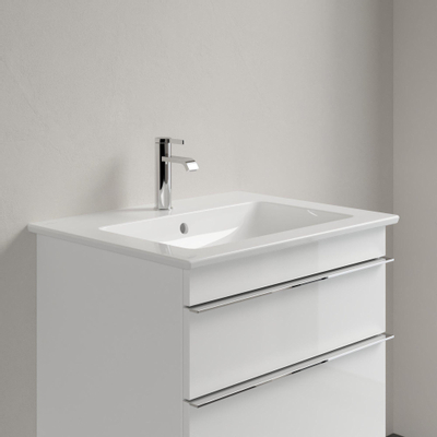 Villeroy & Boch venticello wastafel - met 1 kraangat - 65x50cm (geschikt - voor 3 kraangaten) - met overloop CeramicPlus - White Alpine (glans wit)