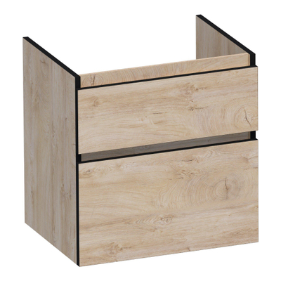 BRAUER Delight Edge meuble sous-lavabo 60 2 tiroirs softclose - sans poignées - 1 découpe pour siphon - Forest Wheat