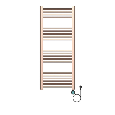 Belrad Elektrische Handdoekradiator - 120x50cm - 700W - aansluiting rechts - geborsteld koper