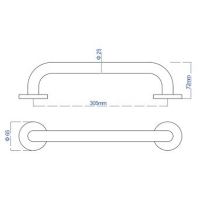 Plieger Uni badgreep 30cm chroom