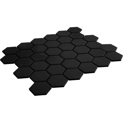 La Mosaic Factory London carreau mosaïque - 28,2x32,1cm - carrelage mural et de sol - Hexagone/Hexagone - Porcelaine Noir Mat