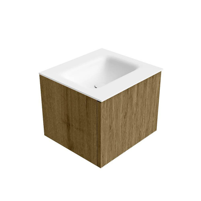 Mondiaz KURVE Badkamermeubelset - 50x46x40cm - 1 lade - wastafel solid surface - midden - 1 kraangat - Dusk