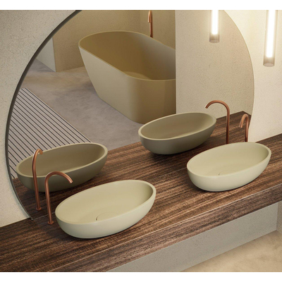 Riho Escala Vasque Solid Surface 55x32x15cm mat pebble grey (beige)