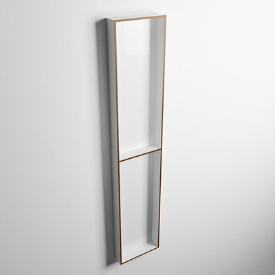 Mondiaz Easy nis 29.5x89.5x8cm voor Inbouw/opbouw 2 open vakken Solid surface Talc/Rust