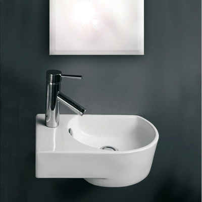 GO by Van Marcke Flexy handenwasser links 41x27x14,2 cm porselein wit 1 kraangat