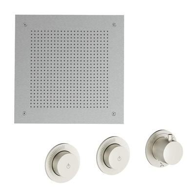 Crosswater MPRO Module inbouw regendoucheset – 38 cm vierkante hoofddouche – zonder handdouche – 3 hendels – RVS geborsteld