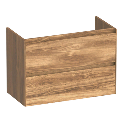 BRAUER Inspire meuble sous-lavabo peu profond 80 2 tiroirs softclose - sans poignées - 1 découpe pour siphon - Honey