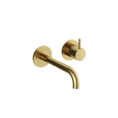 Hotbath Cobber Afbouwdeel - voor wastafelkraan - 18cm uitloop - PVD - geborsteld messing (goud)