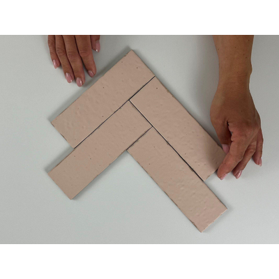 SAMPLE Terravito Nocino wandtegel - 6x18.6cm - Rose mat (roze)
