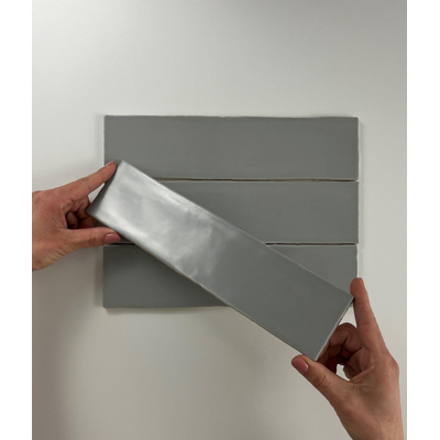 ÉCHANTILLON Terravito Pavero carreau mural - 7,5x30cm - 8,6mm - Rectangulaire - Gris mat