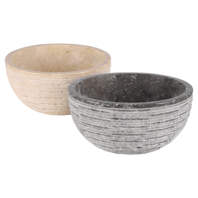 Differnz ALTO Waskom - 38cm - gepolijst natuursteen - grijs
