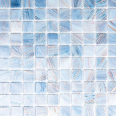 The Mosaic Factory Amsterdam mozaïektegel - 32.2x32.2cm - wand en vloertegel - Vierkant - Glas Cyaan glans